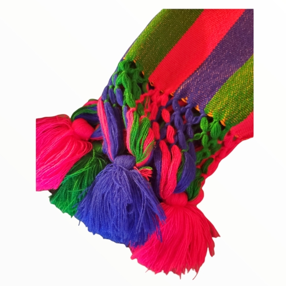 Large Woven Multi Color Knit Scarf/Wrap - Picture 3 of 6